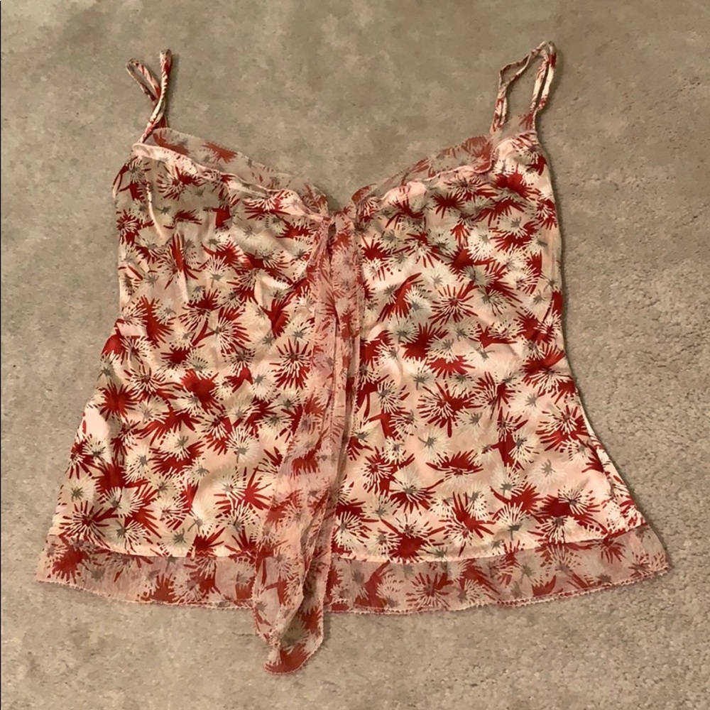 Elite Tahari Printed Silk Blouse